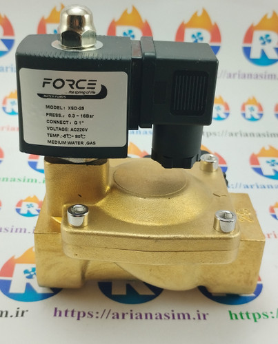 شیر برقی نیمه صنعتی سایز 1 اینچ 220 ولت برند FORCE مدل XSD-25