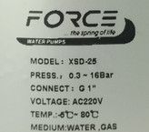 شیر برقی نیمه صنعتی سایز 1 اینچ 220 ولت برند FORCE مدل XSD-25