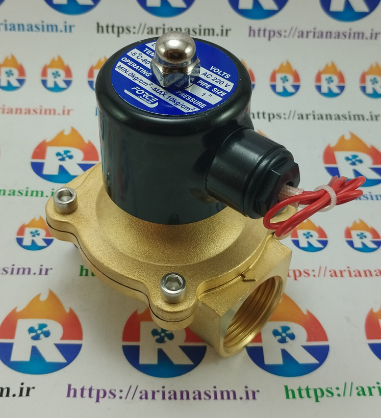 شیر برقی نیمه صنعتی سایز 1 اینچ 220 ولت برند FORCE مدل 2W-250-25
