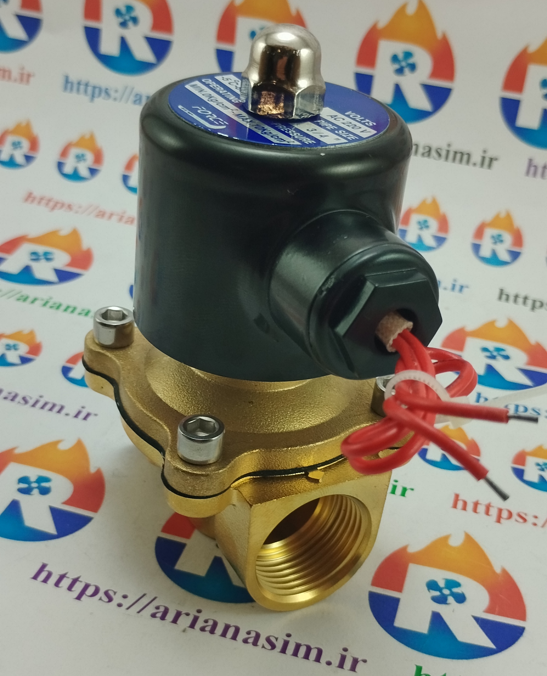 شیر برقی نیمه صنعتی سایز 3/4 اینچ 220 ولت برند FORCE مدل 2W-200-20