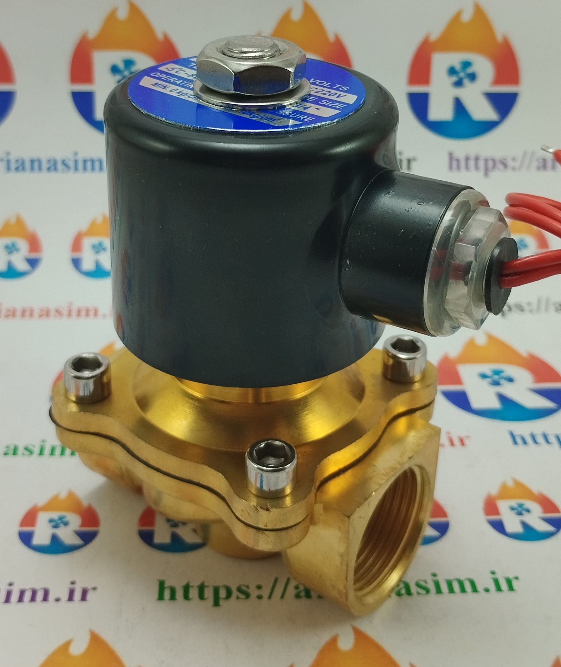 شیر برقی نیمه صنعتی سایز 3/4 اینچ 220 ولت مدل 2W-200-20
