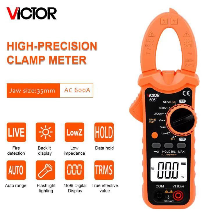 آمپرمتر کلمپی AC/DC برند VICTOR مدل VC606C پلاس