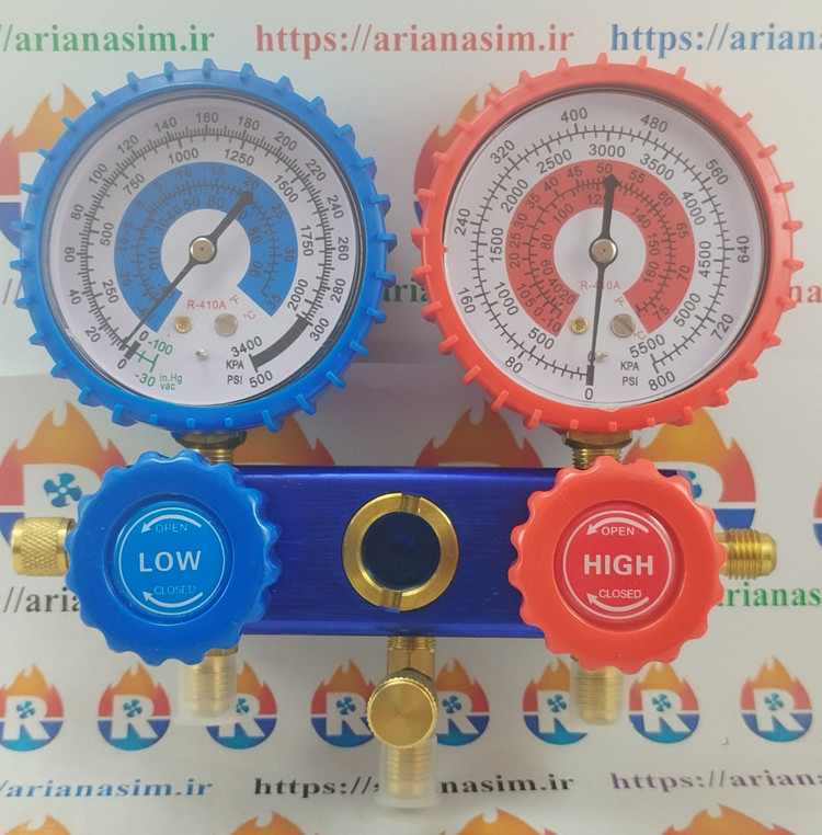 گیج منیفولد دوقلو کولر و یخچال R-410a