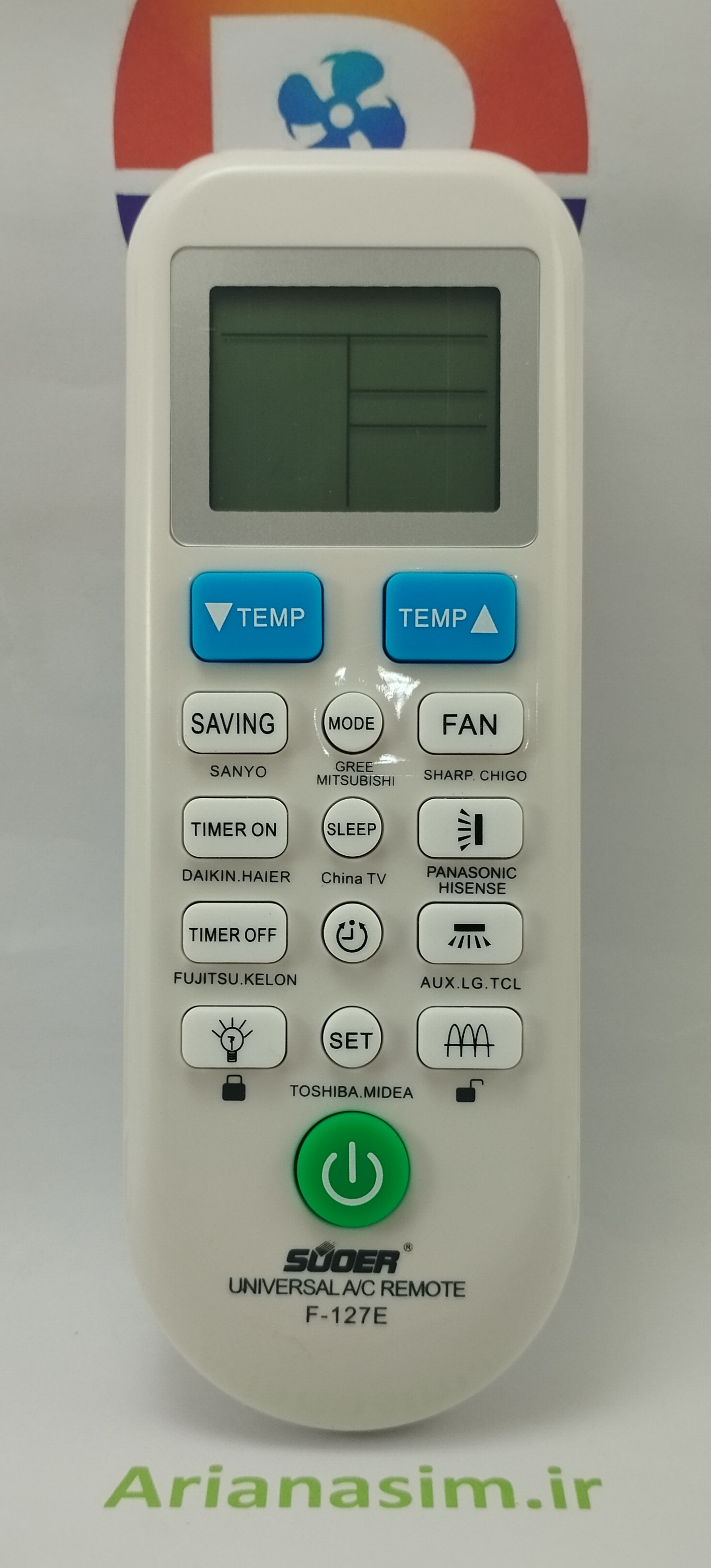 ریموت کنترل مادر یا همه کاره کولر گازی مدل F-127E