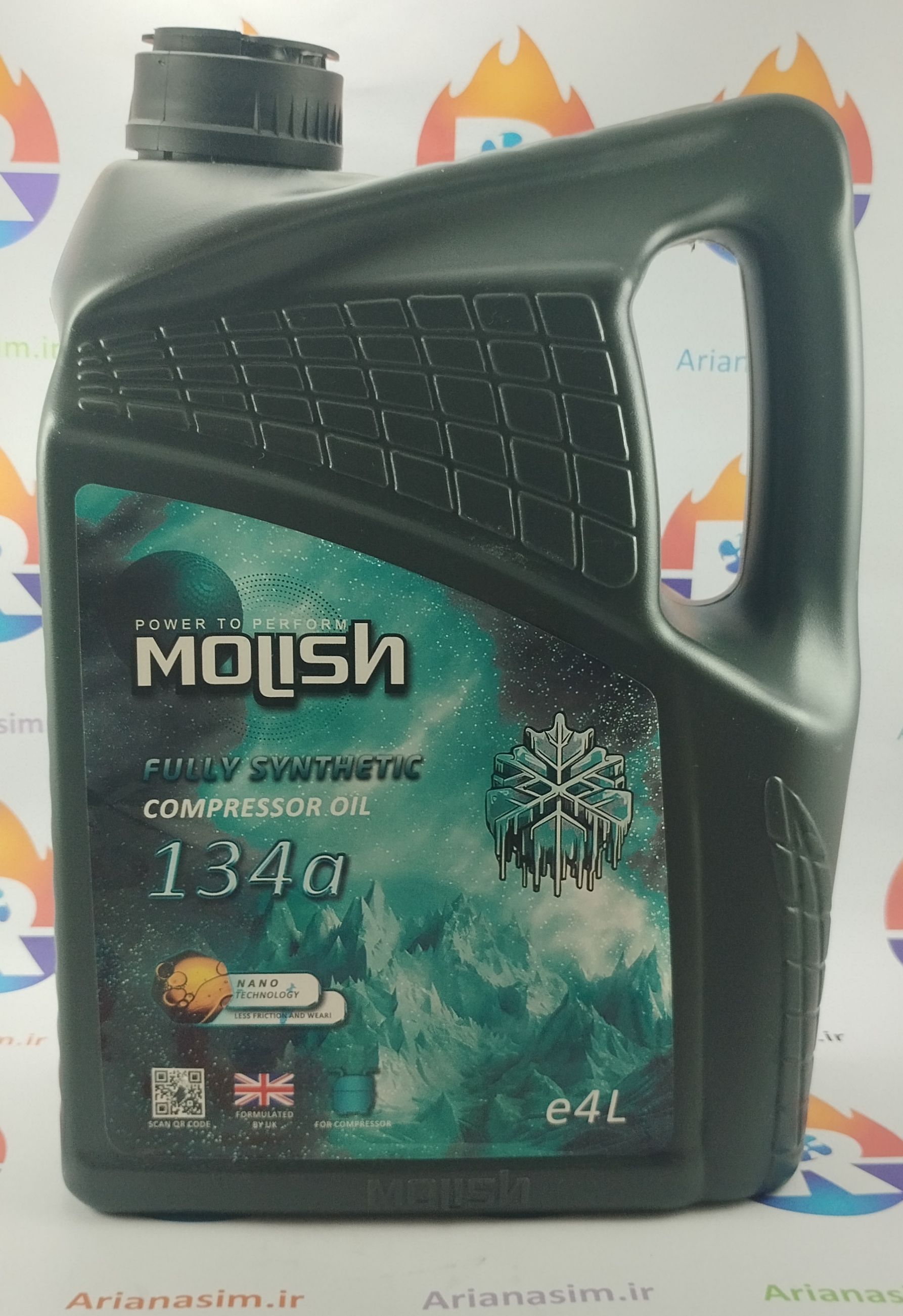 روغن کمپرسور R-134a برند اصلی MOLISH (۴ لیتری)