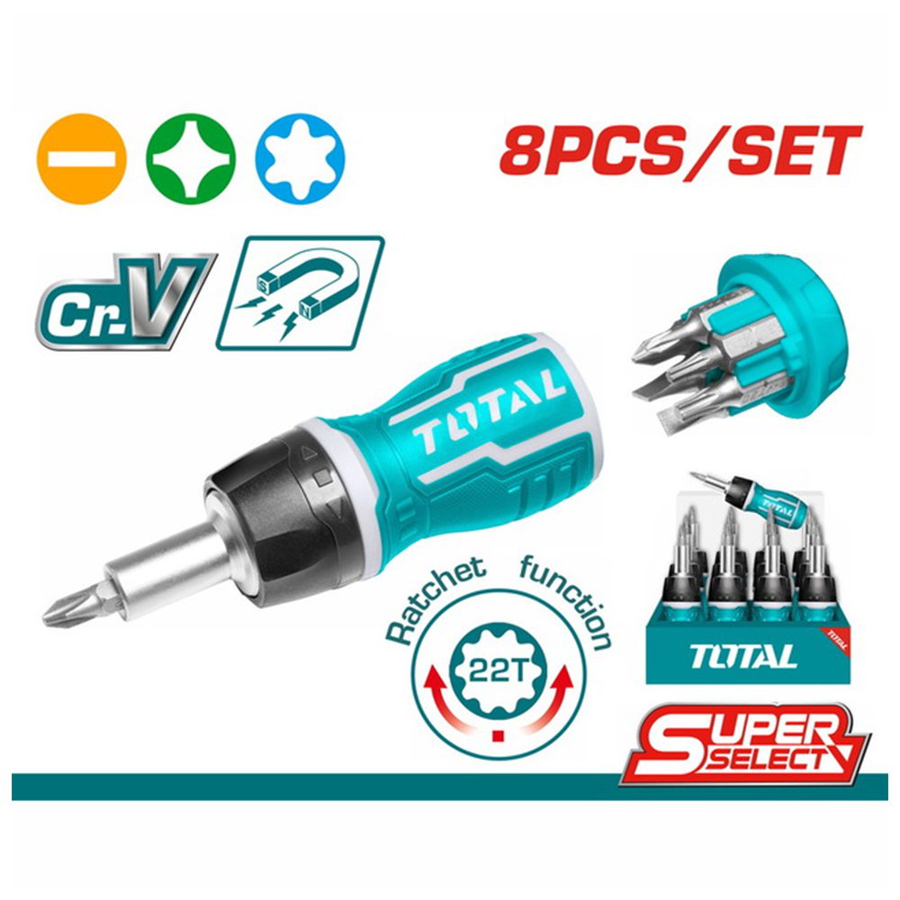 پیچ گوشتی جغجغه ای مشتی توتال کد TACSDS1726